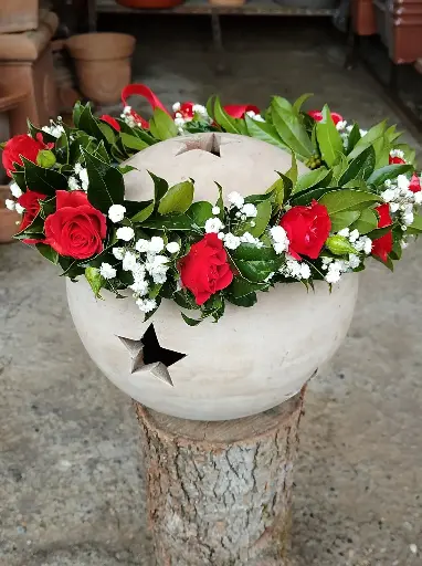 Coroncina d'alloro floreale